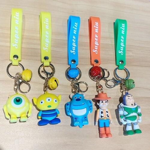 New Toy Story Keychain Cartoon Deehus Buzz Lightyear Key Chain Jessie Woody KeyRing Toys for Children Gift