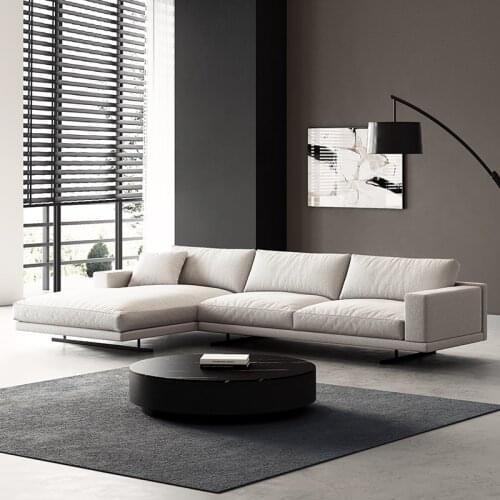 Nordic Light luxury fabric sofa simple modern living room integrated Italian large family villa corner sofa combination