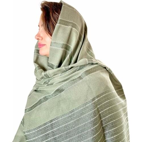 Special for women solid chiffon hijab scarf fashion 2021 Teal White Striped soft long shawl ladies Sizes: 180x81