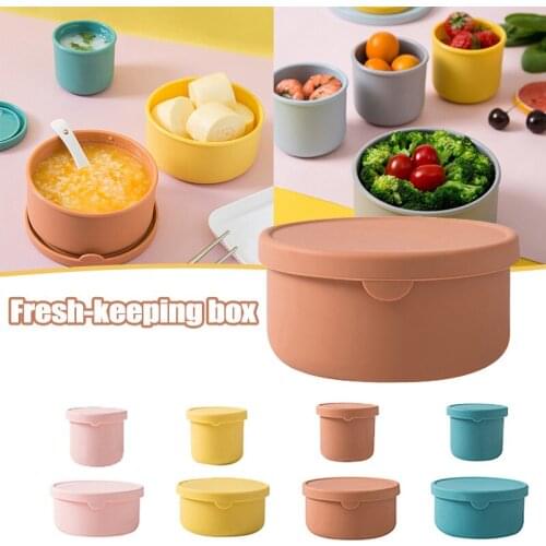 Silicone Bento Boxes Cylinder Lunch Container with Lids Leakproof Food Storage Container for Student Office ALI88