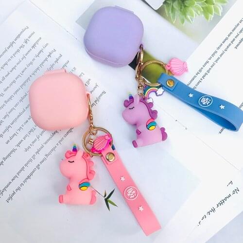 For Samsung Galaxy Buds Live / Buds PRO case cute cartoon with Lanyard keychain silicone earphone cover for Galaxy Buds PRO
