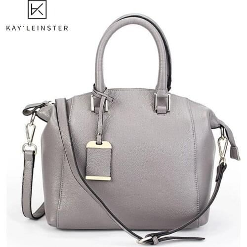 Shoulder Messenger Bag For Woman New Genuine Leather Handbag American Fashion Litchi Pattern Head Layer Cowhide Boston Large Bag