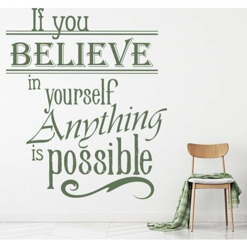 Life Quotes Wall Sticker Believe In Yourself Lettering Vinyl Window Decals Bedroom School Classroom Studio Interior Decor M768