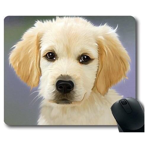 Golden retriever puppy dog,Painting Dog Golden Retriver Face Trusting Puppies,dogs mouse mat