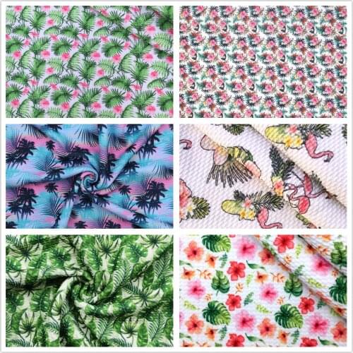 1/2Yard Fern Floral Flamingo Bullet Textured Liverpool Polyester FabricPatchwork Tissue Kids Home Textile for Sewing Doll Fabric