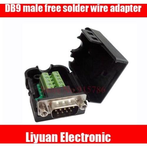 1pcs DB9 male free solder wire adapter / Solderless head with shell / RS485 RS232 COM cable terminal