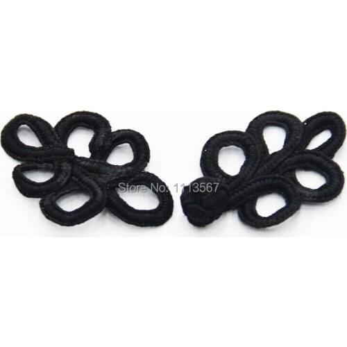 10set Craft Fabric Black Braided Sew On Chinese Frog Closure Fastener Knot Button Sewing Supplies NK44
