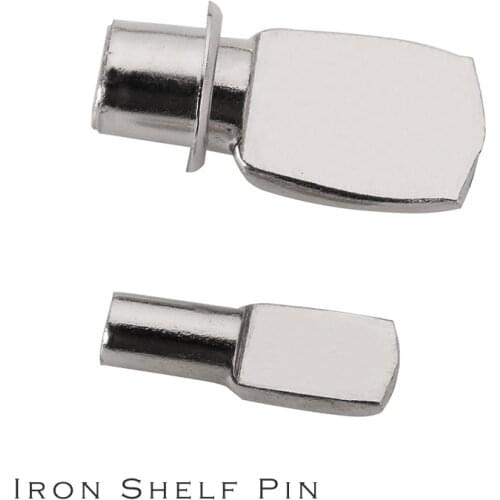 Furniture cabinet adjust or removable shelf support Iron with electronic plating nickel color metal shelf pin with nut