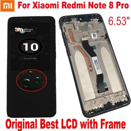 100% Original Best Touch Screen Digitizer LCD Display Assembly Sensor + Frame For Xiaomi Redmi Note 8 Note8 Pro Phone Pantalla