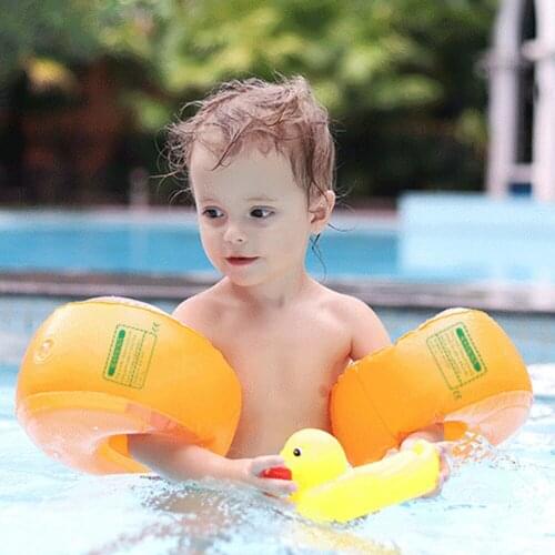 2 Pcs Children Swimming Arm Rings Inflatable Pool Float Circle Sleeves Pool Buoys Armbands for Adult Kids Swimming Aid Trainers
