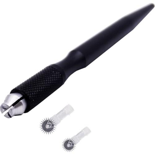 20pcs Disposable Black Roller Microblading Needle Tattoo Eyebrows Fog Embroidery Pin for semi-Permanent Makeup Micro Manual Pens