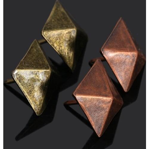 50Pcs Decorative tachas Upholstery Tacks Bronze Antique Square Upholstery Nail Studs Leather Furniture Tools Home Decoration