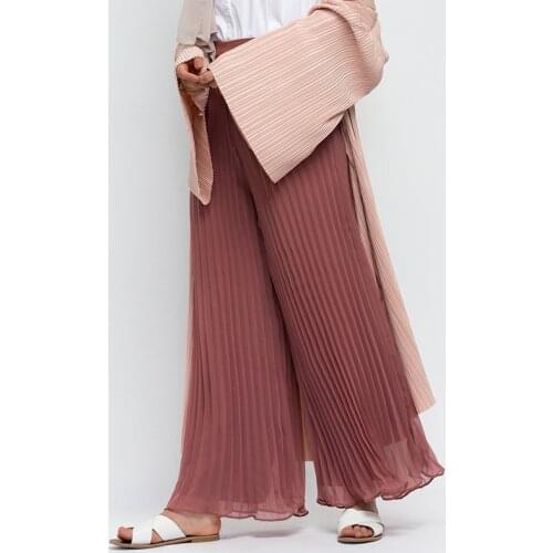 Abaya Muslim Pants 2019 Fashion Chiffon Wide Leg Pants Musulman Mujer Moda Arabe Women Modest Clothes Turkish Islamic Clothing