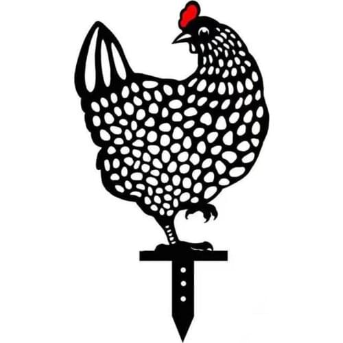 Acrylic Hollow Out Easter Chicken Ornaments For Backyard Lawn Stakes Yard Chicken Art Decoration Hollow Garden Animal Decoration