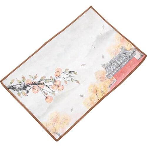 Tea towel tea ceremony accessories gray tablecloth dishcloth simple style tea mat