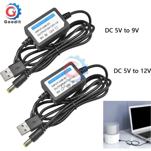 USB Boost Line Power Supply 5V To 9V 12V Step UP Power Line 1A Power Cord Module Converter Adapter Cable 5.5mmX2.1MM Connector