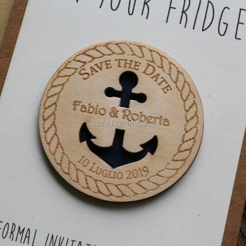 Beach Save The Dates Anchor Save The Date Magnet Wood Save the Dates Wedding Invitation Wedding Favors Rustic Save the Date Wood
