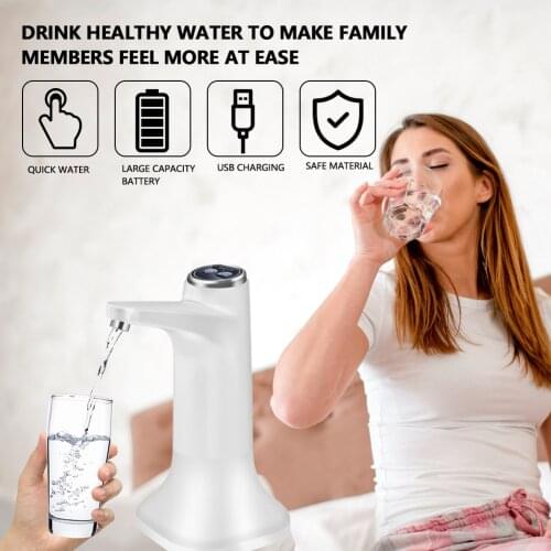 5 Gallon Water Bottle Pump with Holder Base Automatic Portable Electric USB Charging Water Dispenser Home Office Camping Supplie