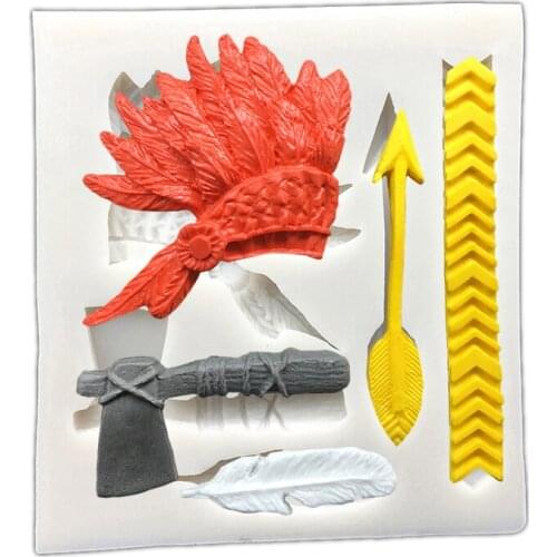 Indian Aboriginal Costume Silicone Sugarcraft Mold Chocolate Cupcake Baking Fondant Cake Decorating Tools