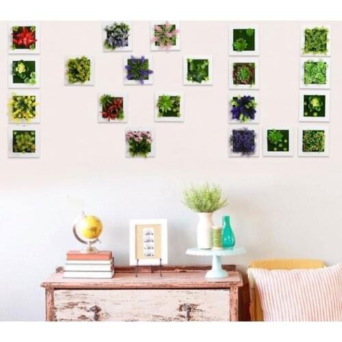 Artificial Green Plant Wall Frame Plants Frame Wall Planter Hanging Flowerpot Fake Succulents Home Ornaments Indoor Gardening