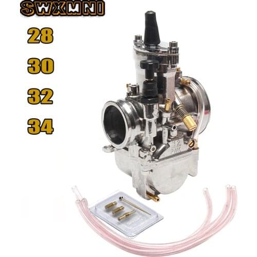 Motorcycle PWK Carburetor Silver 28mm 30mm 32mm 34mm for Mikuni 100-300cc Motorcycle Scooter UTV ATV