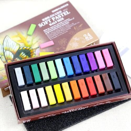 24 Color/set Soft Pastel Caryon Set Mini Chalk Stick Pencil Crayon Pen for Drawing Painting Coloring Art School Blackboard E6885
