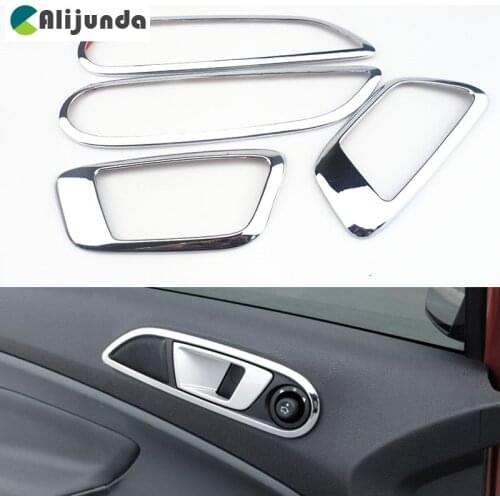 Car Cover Inner Door Handle Frame Cover Sticker For Ford Fiesta Ecosport 2009 2010 2011 2012 2014 chromium styling