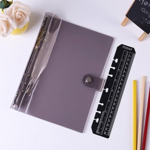A5/A6 PVC Notebook Accessory Sheet Shell Office School Transparent Concise 6 Holes Binder Planner Cover Journal