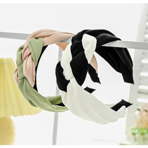 Hairlyah New Fabric Purple Yellow Woven Headband Ladies Wide-brimmed Color Headband Fashion Headband Accessories Gift