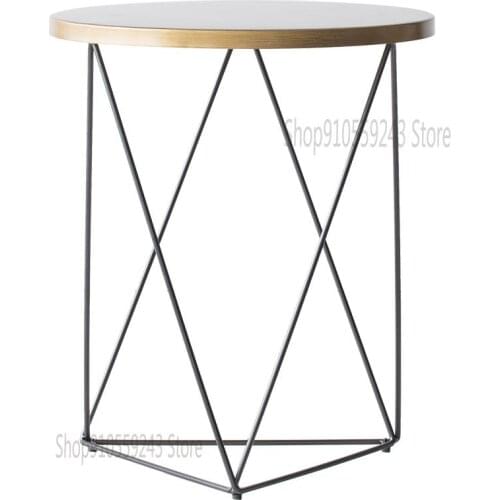 Nordic Sofa Side Table Modern Minimalist Side Table Wrought Iron Corner Table Light Luxury Round Table Small Apartment Living Ro