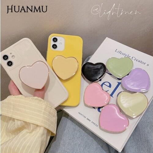 Love Mobile Phone Holder Folding Telescopic Finger Ring Holder Lazy Watch TV Ring Buckle Creative Female Desktop Phone Stand