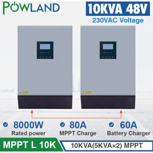 Solar Inverter 8000W 60A MPPT 10KVA Off Grid Inverter 48V 220V Pure Sine Wave Hybrid Inverter 60A Battery Charger