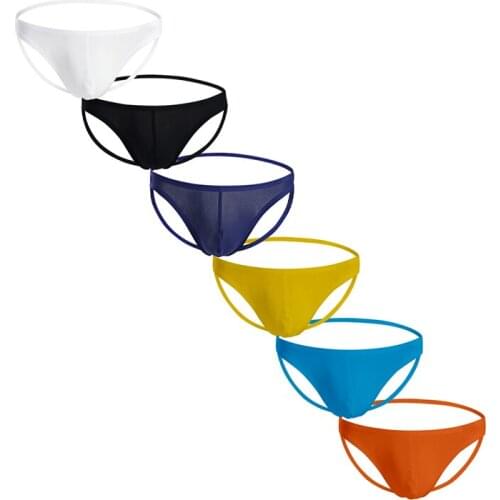 6pcs Men Thong Pack Sexy Thongs Cotton Gay Underwear Mens Jockstrap Free Shipping Low Wasit Breathable Mesh Wholesale Lot M-XXL