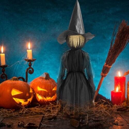 Halloween Light-Up Witches With Stakes Halloween Decor For Home Holding Hands Screaming Witches Sound Activated Sensor Decor