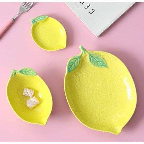 Lemon shaped plate ceramic plate dish plate rice bowl cute bowl household tableware personalized creative plate breakfast