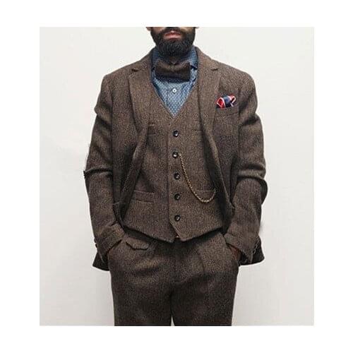 TPSAADE New Mens 3 Pieces Business Suit Slim Fit Blazer Groom Dress Ball Fashion Trends Latest Jacket Pants Vest Customized Made