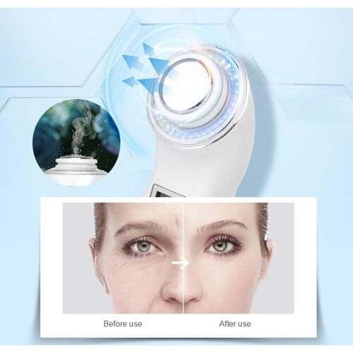 3mhz Ultrasonic Vibrating Face Massager 3 Color Light Photon Skin Rejuvenation Ion Facial Cleansing Age Spots Double Chin Remove