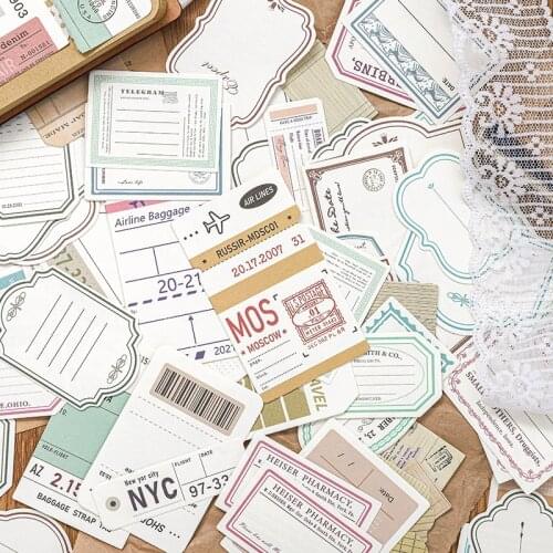 30 Pcs Vintage Ticket Paper Letter Material Deco For Stationery Scrapbooking Cards Journaling Diy Retro Materials Paper