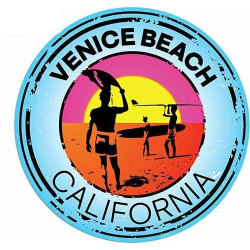 Funny Car Stickers Venice Beach California Decal Swim Boat Kayak Water Surfboard Bumper Laptop Suv Decals Kk13*13cm
