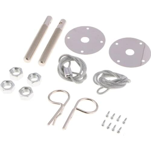 Hood Lock,2PCs Universal Aluminum Alloy Car Vehicle Racing Hood Pin Lock Latches Lock Appearance Kit