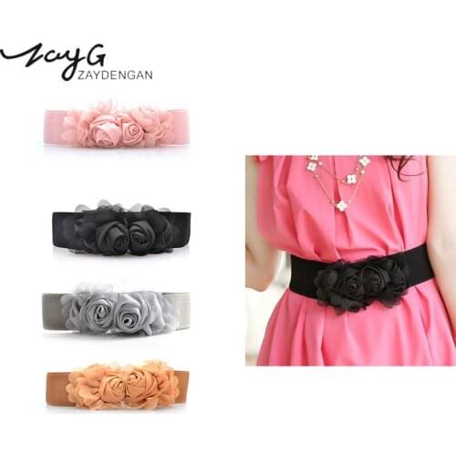 ZAYG stretch widewaist fashion Lace Flower belt girdle female Body sculpting elastic solid women High Waist Slimming girdle Belt