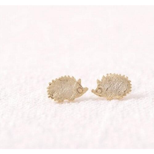 Animal Land new gold Hedgehog Stud Earrings attractive for women