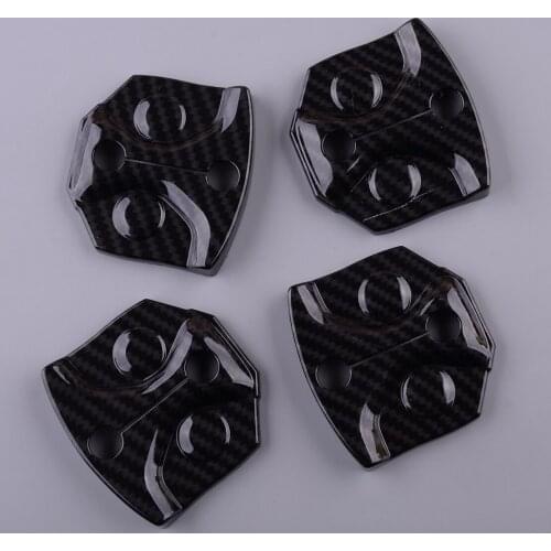 1 Set Car Door Lock Buckle Decor Cover Trim ABS Carbon Fiber Style Fit For Ford F-150 2015 2016 2017 2018 2019