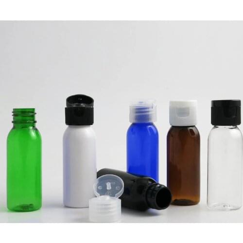 1OZ Durable Plastic Travel Bottle with Black White Flip Top Cap Cream Liquid Container Multi Purpose Refillable Empty Bottles