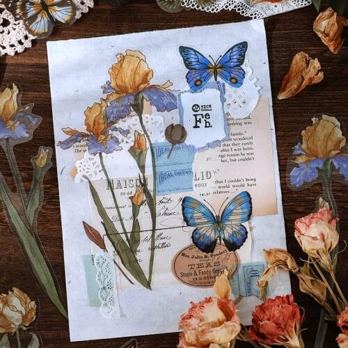 10 pcs Creative Butterfly Flower Rose Decorative PVC Big Stickers Scrapbooking Diy Label Diary Stationery Album Journal Stick