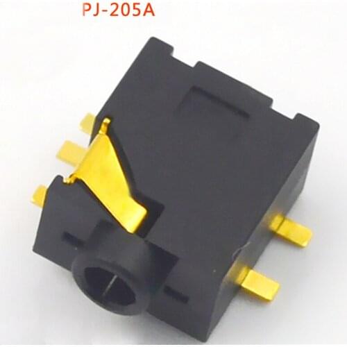 100pcs 2.5 Headphone Jack Audio Cable Connector Socket Audio Plugs For High Quality Audio Dedicated PJ-205A Gold-plated