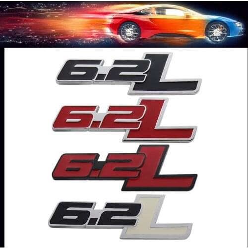 3D Premium 6.2 L 6.2L car Hood Fender trunk Rear Bonnet Nameplate Decal Emblem Badge Sticker for F150 C7 Camaro Raptor