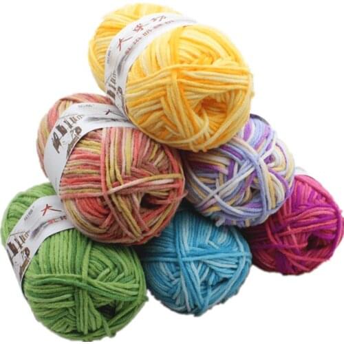50G Milk Cotton Yarn Childrens Wool Hand Knitting Thread Soft Warm DIY Cotton Threads Baby Wool for Hand Knitting Crochet Yarn