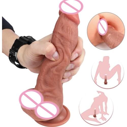 Large Waterproof Flexible realistic penis with textured shaft life-like Dildo with Suction cup Sex toys for women