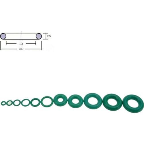 CS 1.9mm OD 4-120mm Green FKM Fluorine Rubber O Ring Gasket